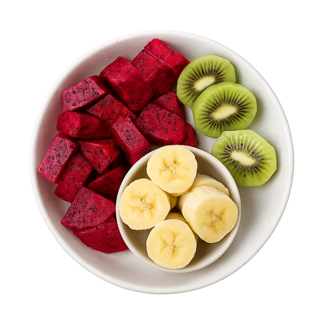 Enhanced fruit bowl with dragon fruit and kiwi