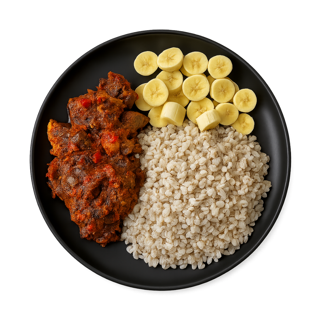 Enhanced stewed meat with barley